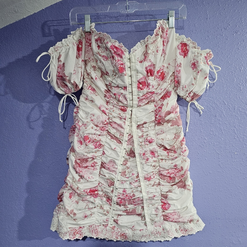 For Love And Lemons Mills Ruched Mini Dress